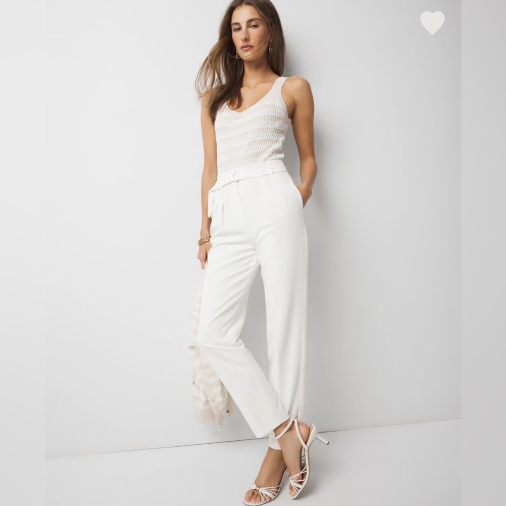 High-Rise Belted Tapered Ankle Pant